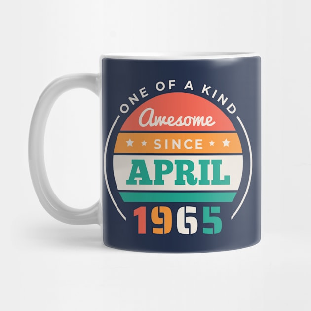 Retro Awesome Since April 1965 Birthday Vintage Bday 1965 by Now Boarding